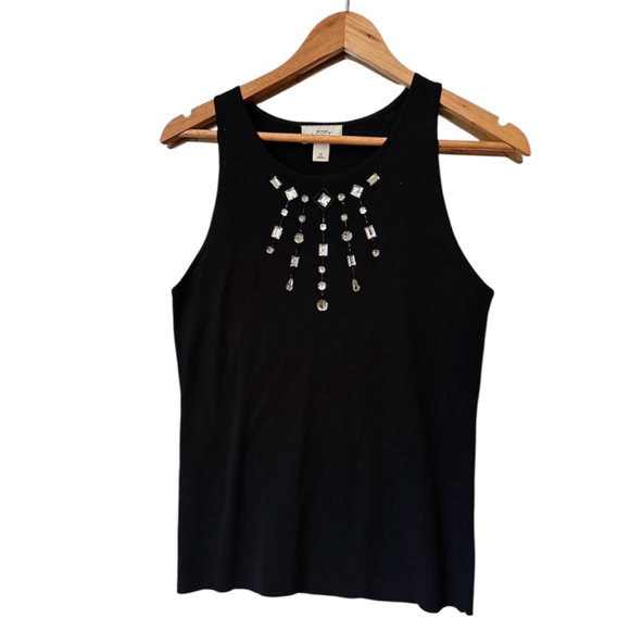 Loft Tops - Loft Black Rhinestone Tank Top Medium
